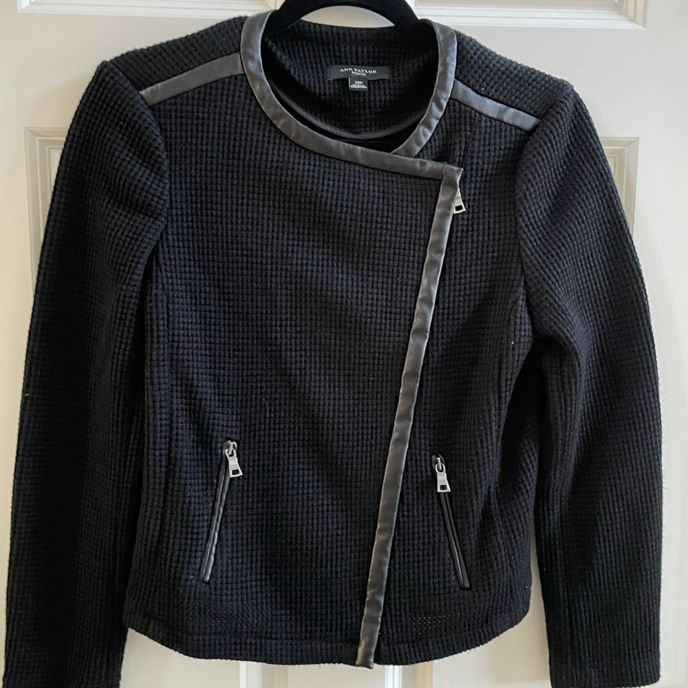Ann Taylor Black Zip Jacket Blazer